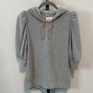 Chaser Heather Gray Hoodie Puffed Shoulders S Small New NWT